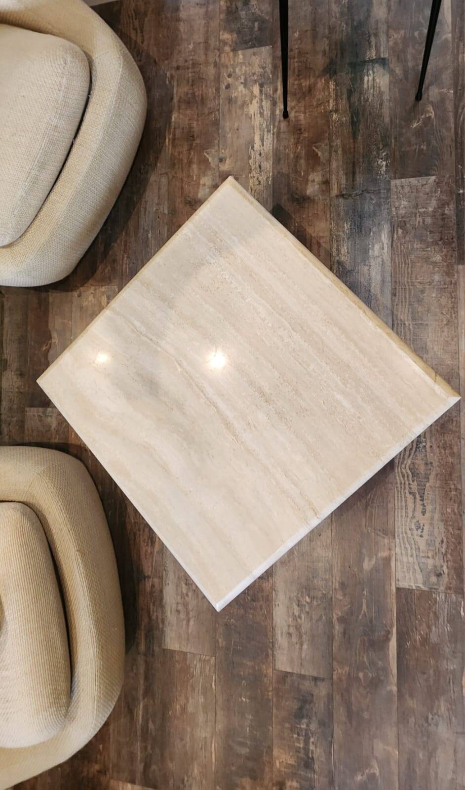 Travertine coffee table