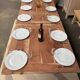 Table de ferme en bois exotique avec rallonges