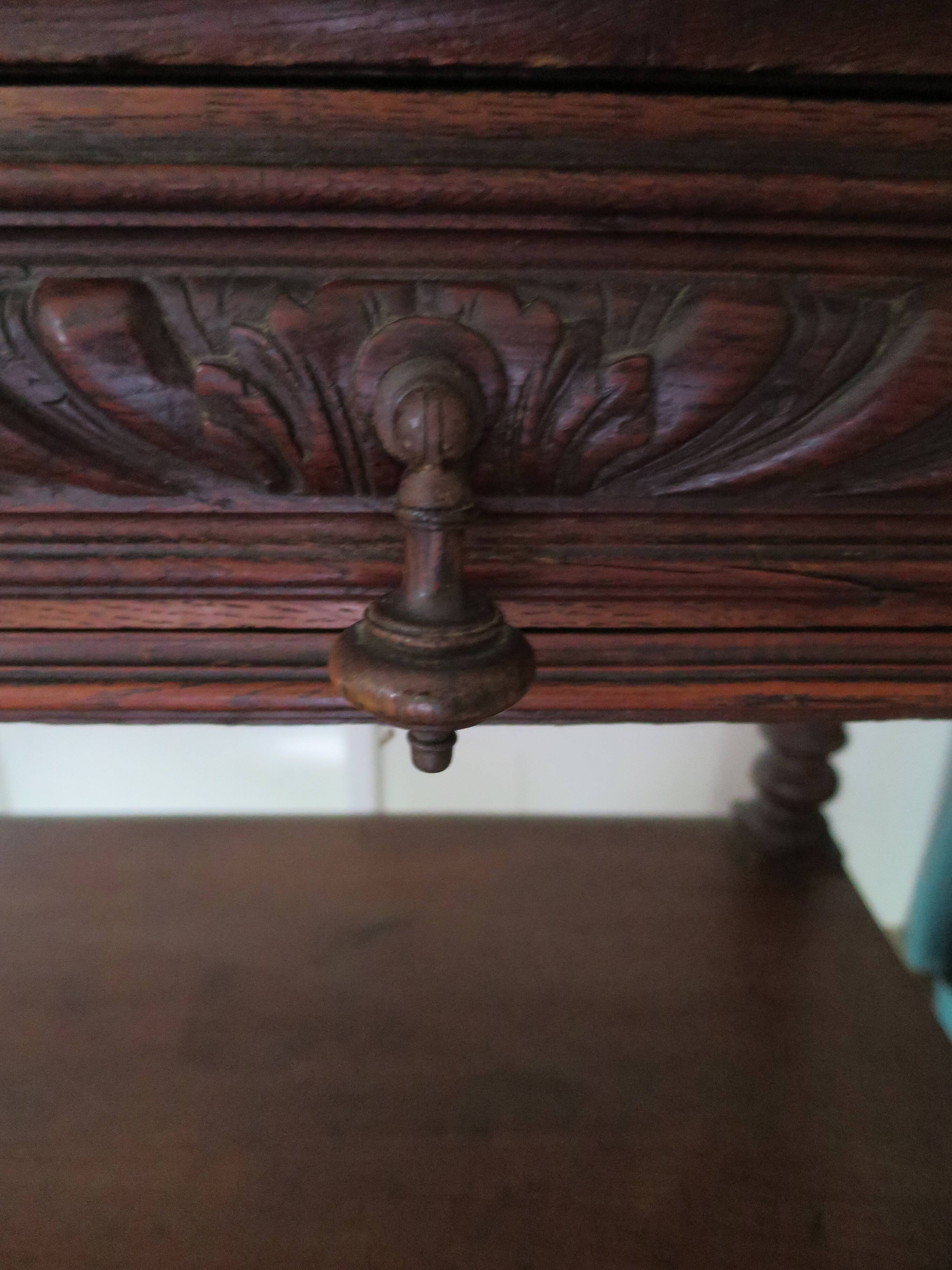 Ancien-Desserte-Console-Meuble de présentation-Henry II-fin xixème