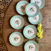 Lot de 8 assiettes à dessert vintage décors d'oiseaux