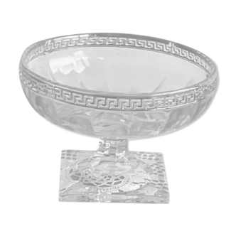 Coupe sur pied base carrée  en verre