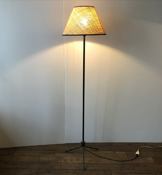 Lampadaire années 50 en fer forgé