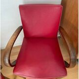 Pair of red skai bridge armchairs from the 60s