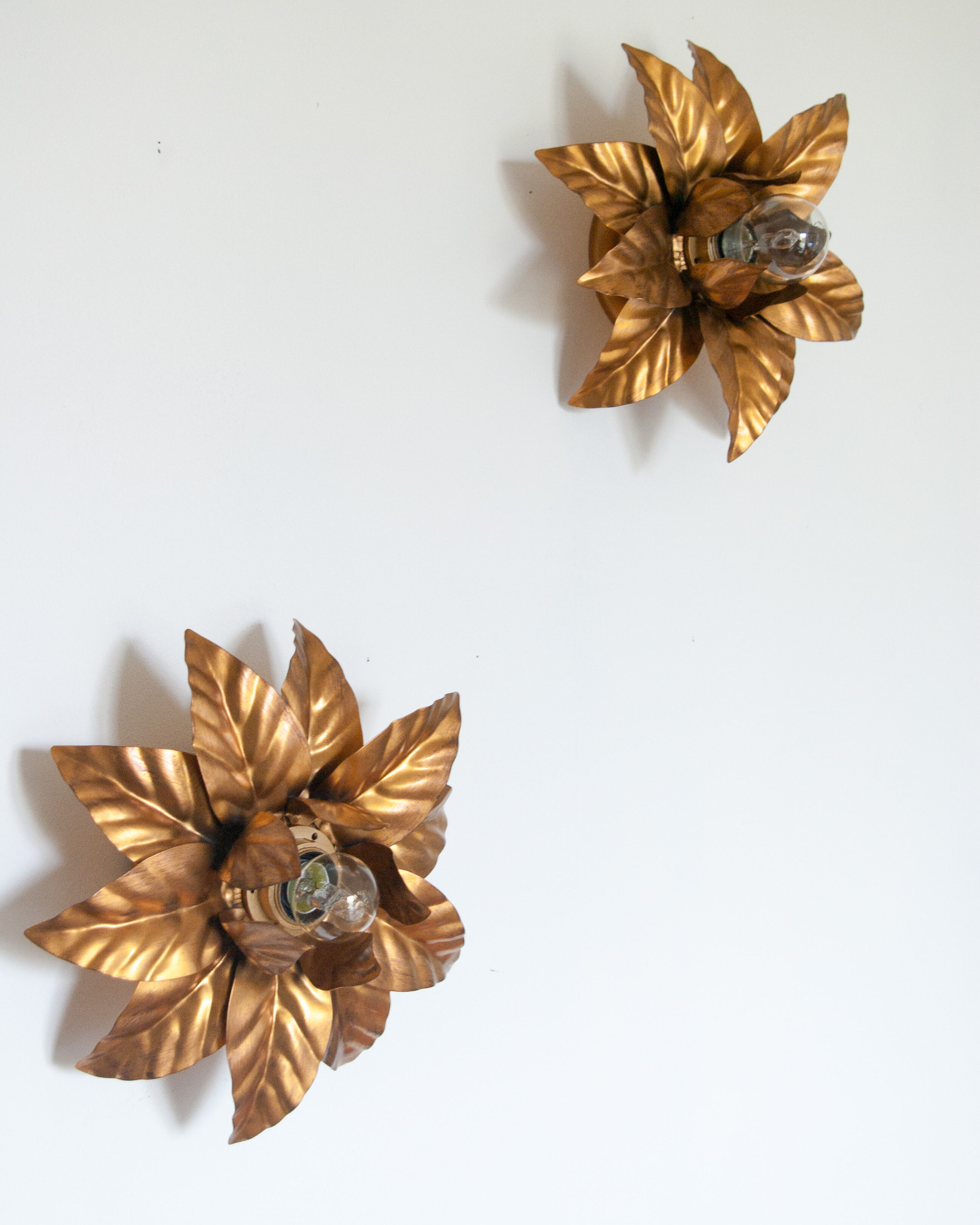 Paire d'appliques fleur