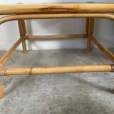 Duo of vintage rattan coffee tables from the 60s-70s