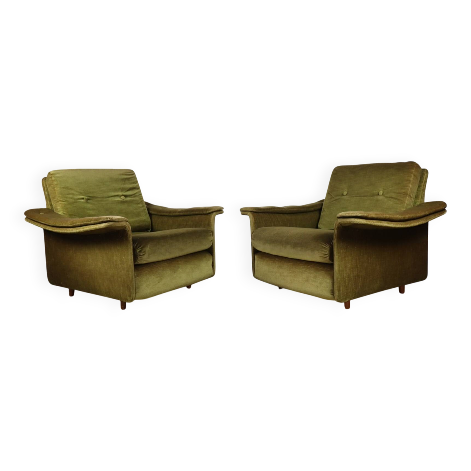 Pair of vintage velvet armchairs – 1960s