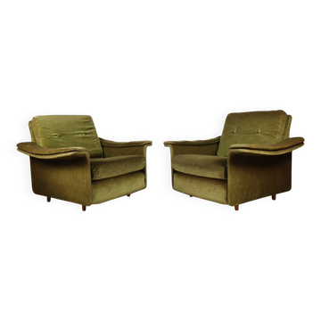 Paire de fauteuils vintage en velours – Années 60