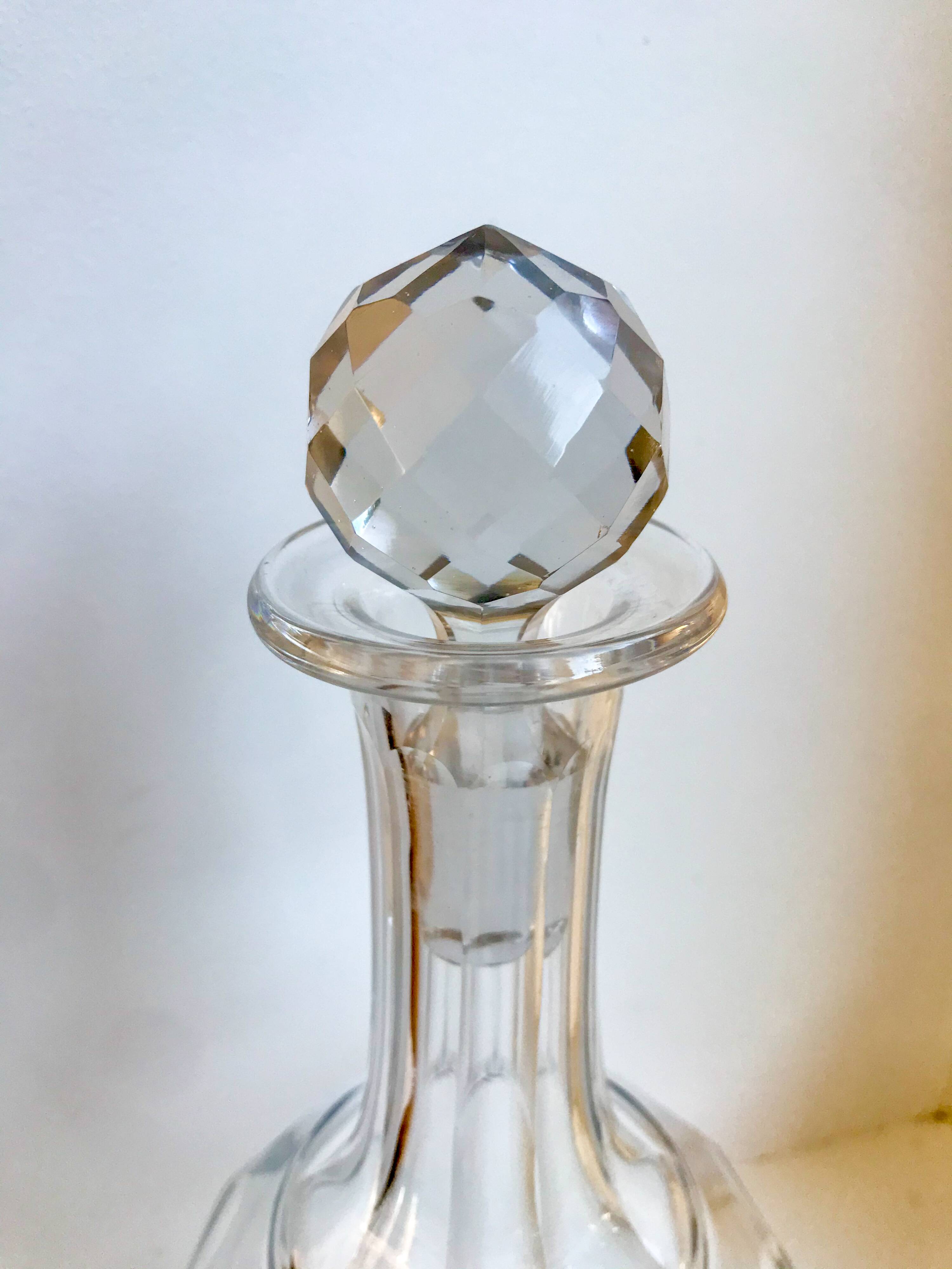 Large crystal wine carafe early 20th century