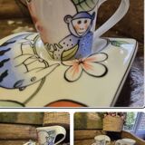 Paire de tasses et sous tasses Villeroy et Boch, nouvelle vague jungle