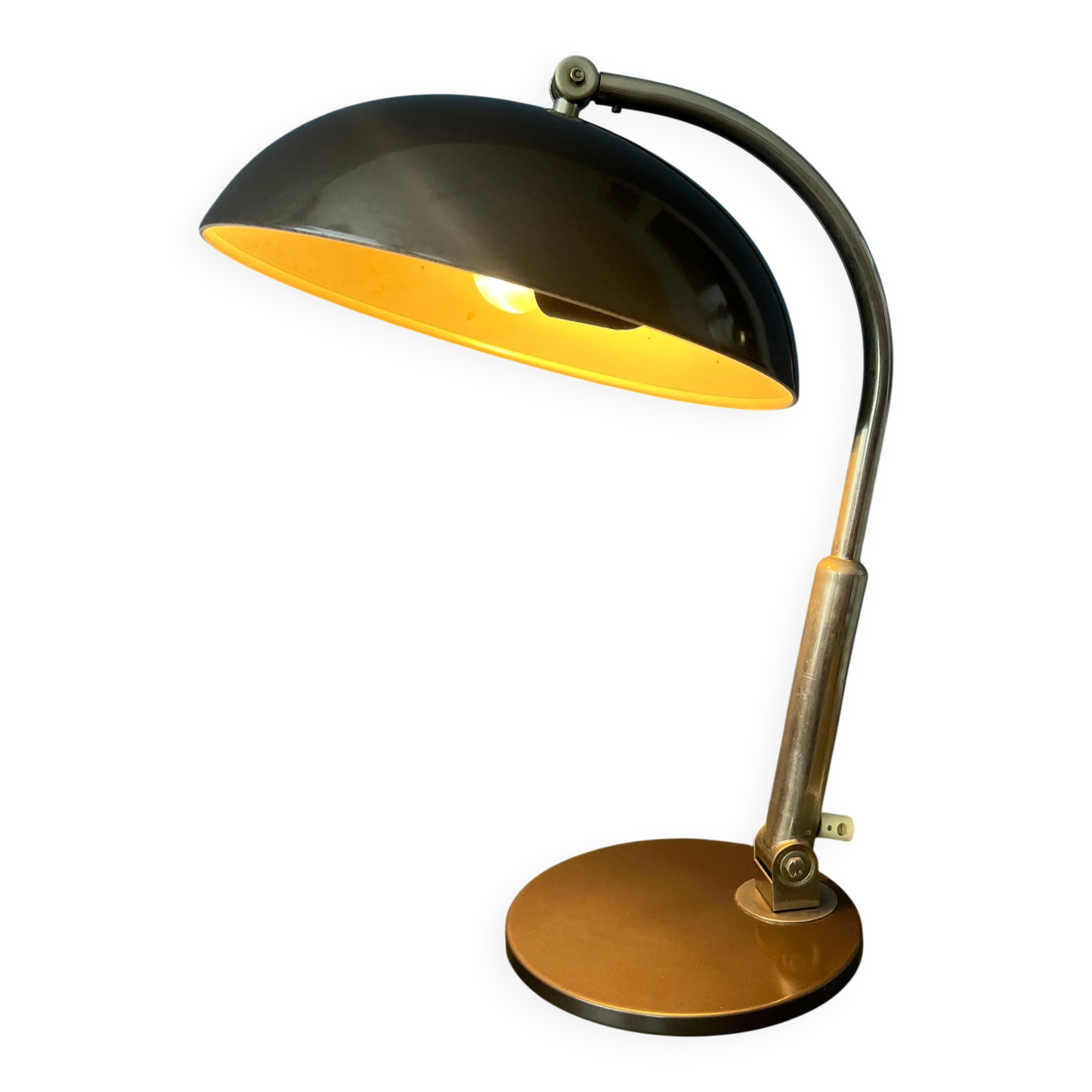 Vintage black desk lamp Hala Busquet 144 by Herman Busquet