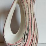 Free-form ceramic vase by R. Dupanier with abstract decoration from the 50s