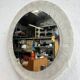 Vintage Round Hillebrand Iceglass Mirror with Lighting