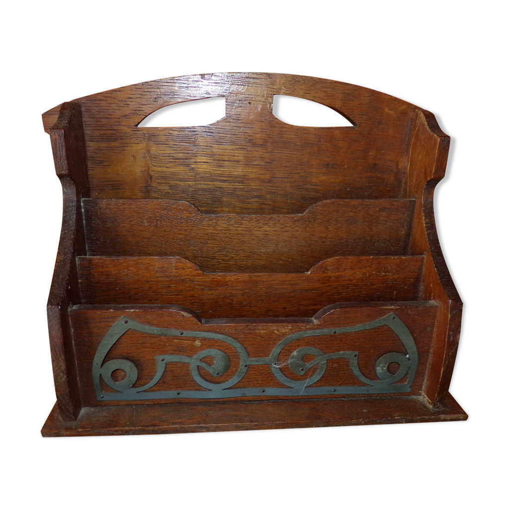 Ancien Porte-courriers En Bois - Dimensions 31x20x15 Cm