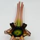 Paire de soliflores vintage en verre rose et vert