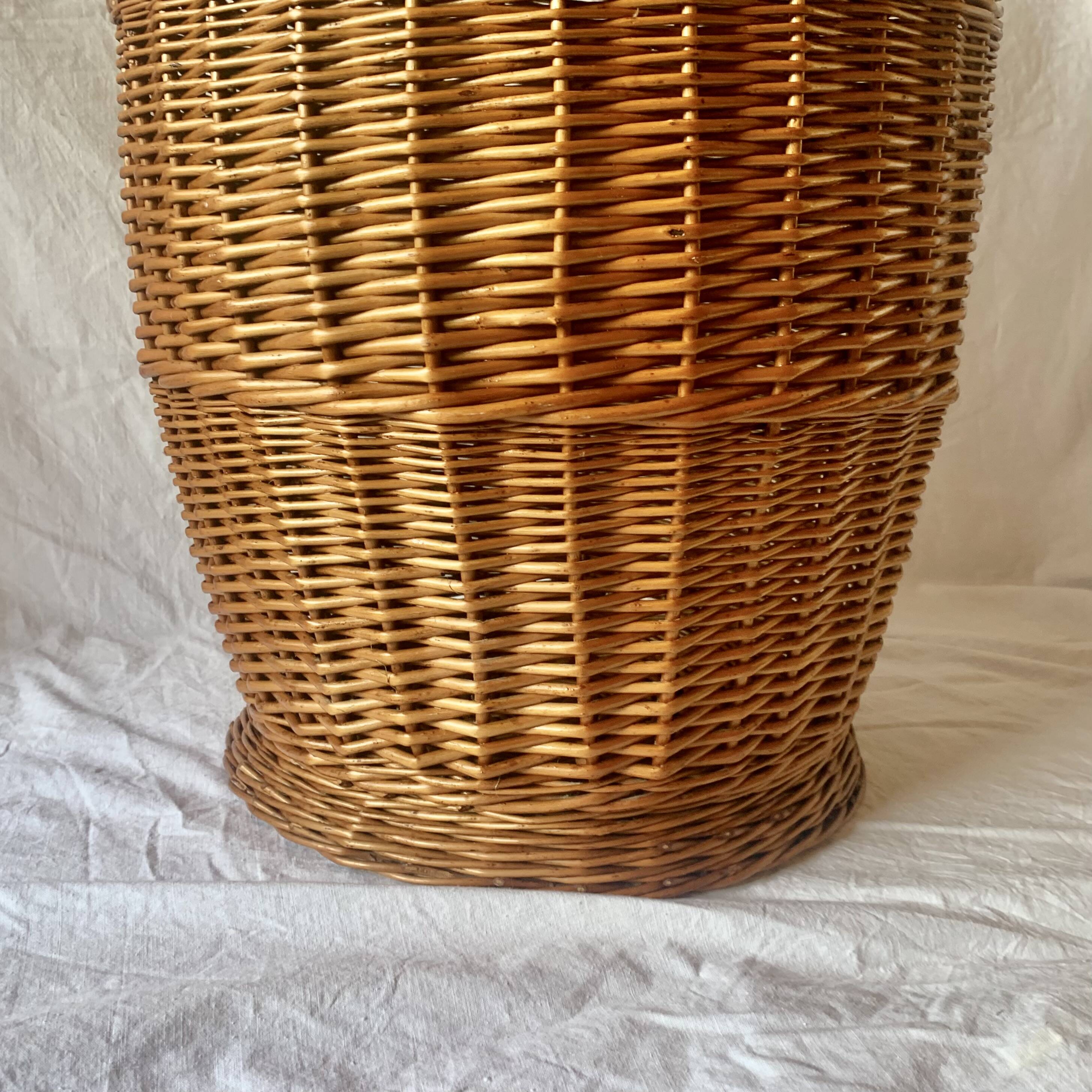 Vintage wicker laundry basket