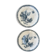 Lot de 2 assiettes blanc bleu à motif de chardon porcelaine opaque chardons Gien