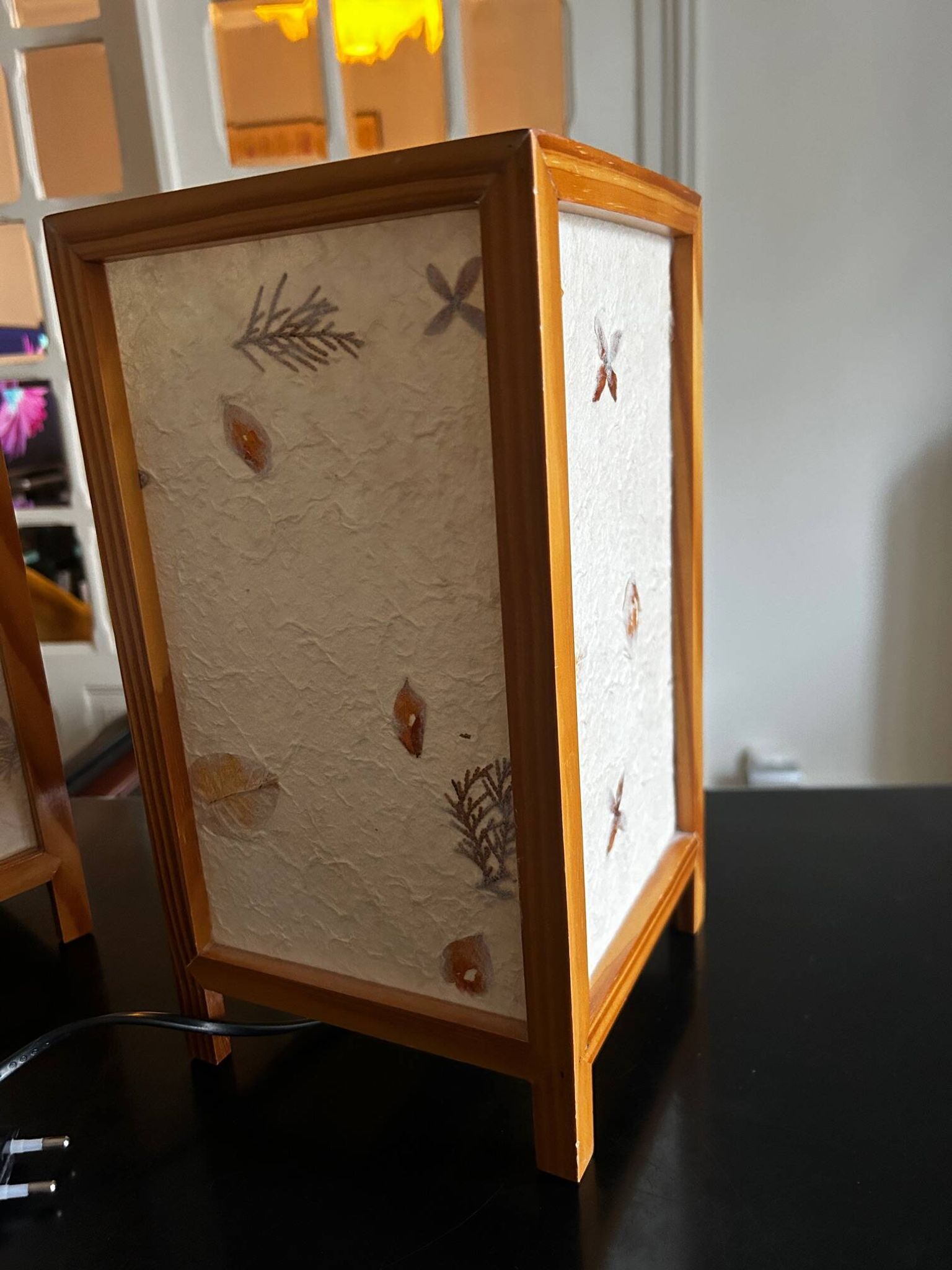 pair of dried flower lamps 1970
