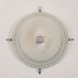 Glass and chrome ceiling light
