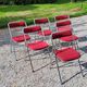 Set of 6 folding chairs from the 70s tweed and chrome metal