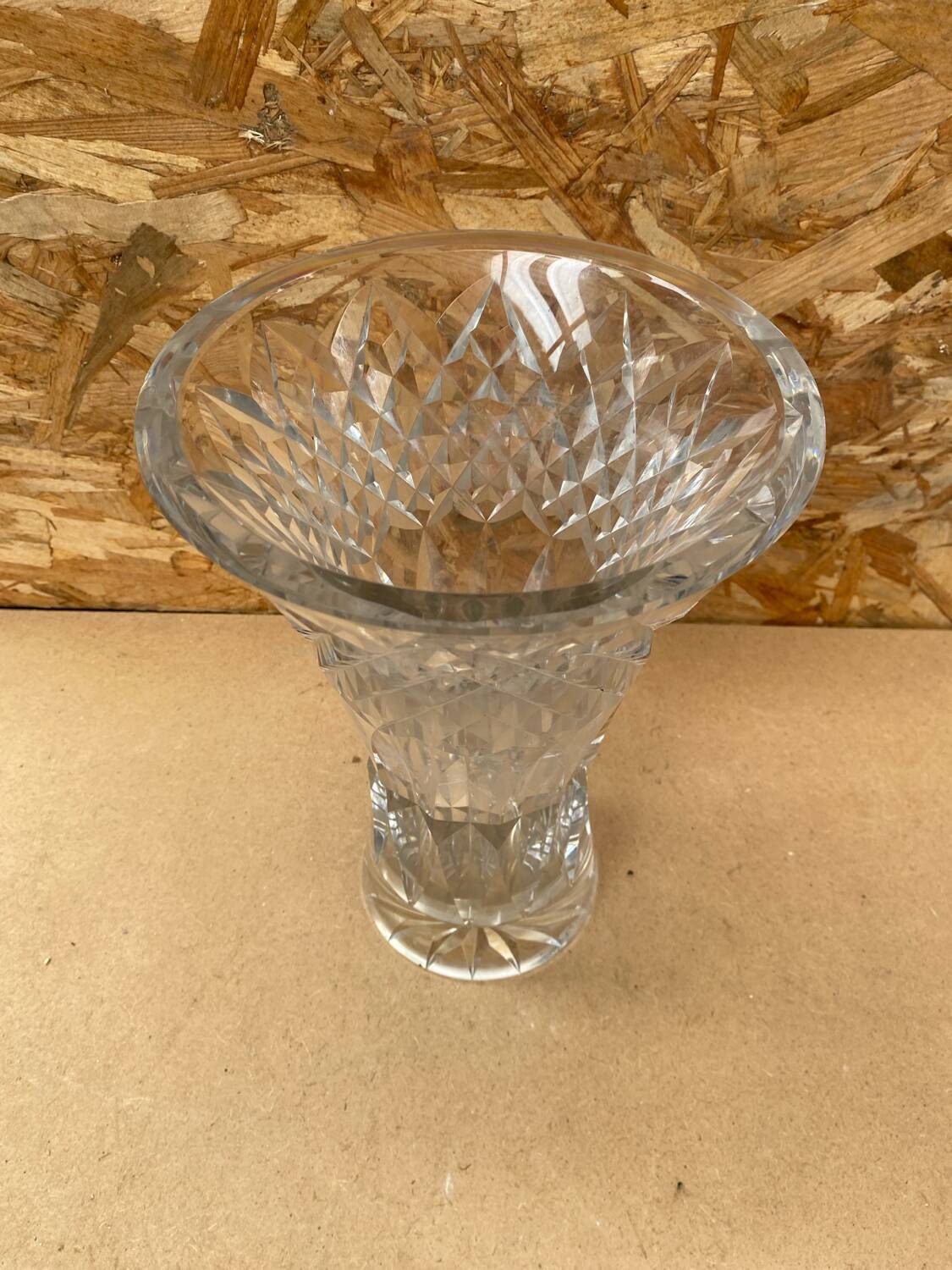 Old vase cristallerie lorraine cut crystal made in France vintage