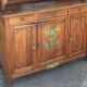 Buffet double corps à décor de fleurs des champs