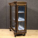 19th century English inlaid display cabinet