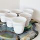 6 design espresso cups crumpled white porcelain Revol