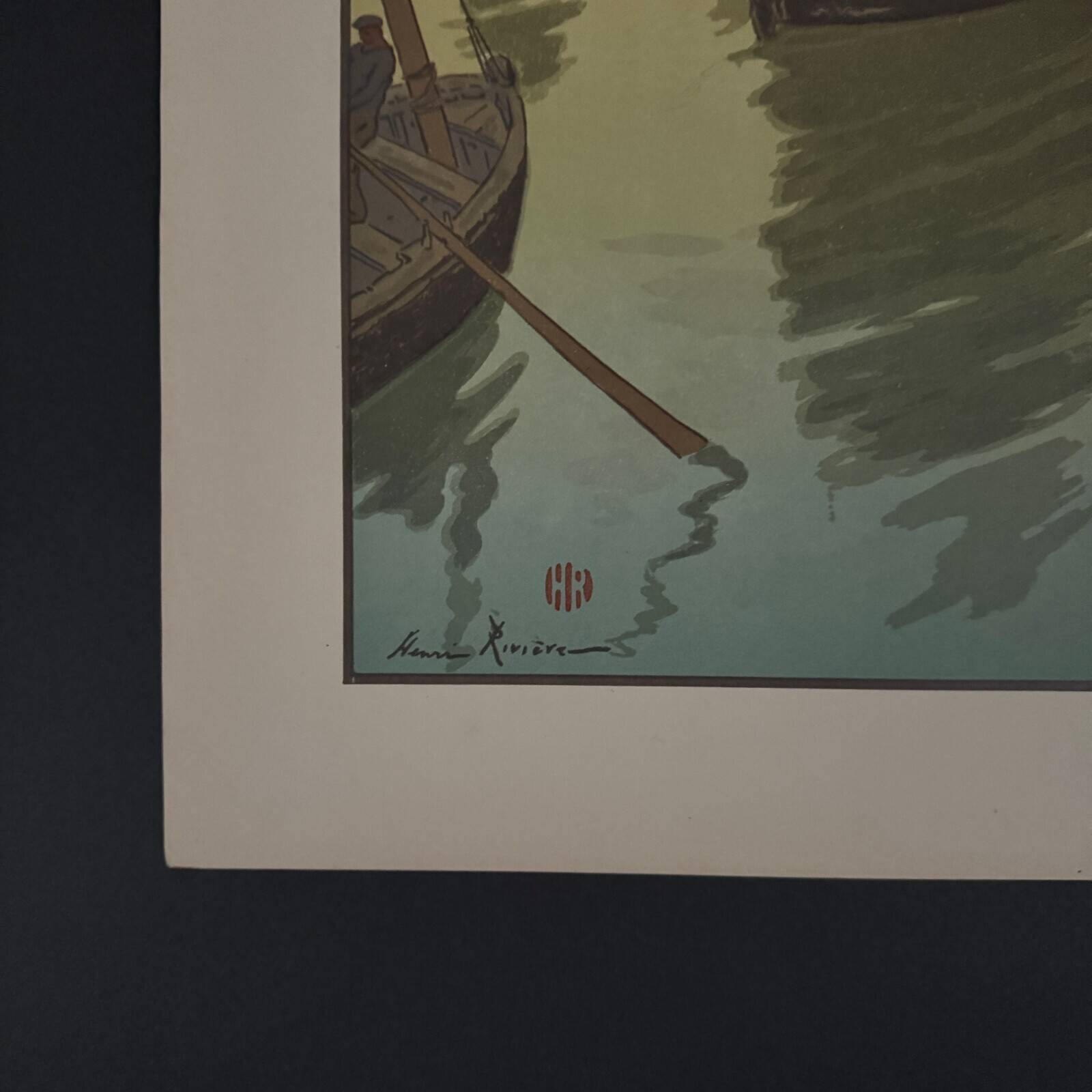 Lithograph by Henri Rivière The Sunset
