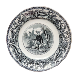 Earthenware plate Vieillard Bordeaux Freshwater fishing