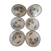 Set of 6 plates dark green iron earth "Raoul"