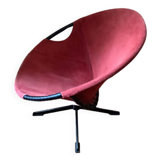 Fauteuil ballon rouge pivotant Lush