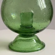 Green blown glass photophore from the Biot glassworks, height 22 cm.