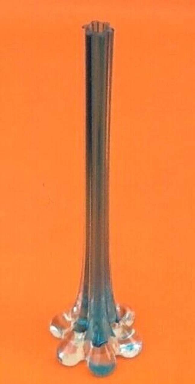 1970s Soliflore vase Transparent / turquoise glass