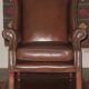Vintage wingback club chair in leather, 1970s