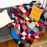 Handmade wool crocheted Granny square blanket