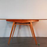 Extendable table in ash by Drevotex, vintage Czechoslovak 1950s