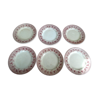 6 assiettes plates saint amand