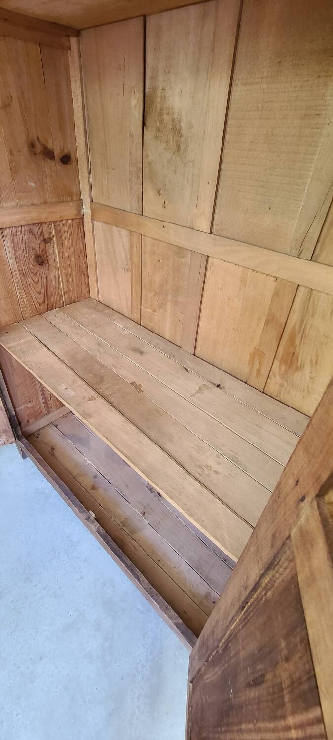 Old Parisian wooden linen wardrobe
