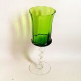 Emerald green chalice Empoli 70s Height 32 cm