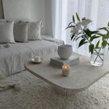 Natural Travertine irregular coffee table Athena - 90x90cm