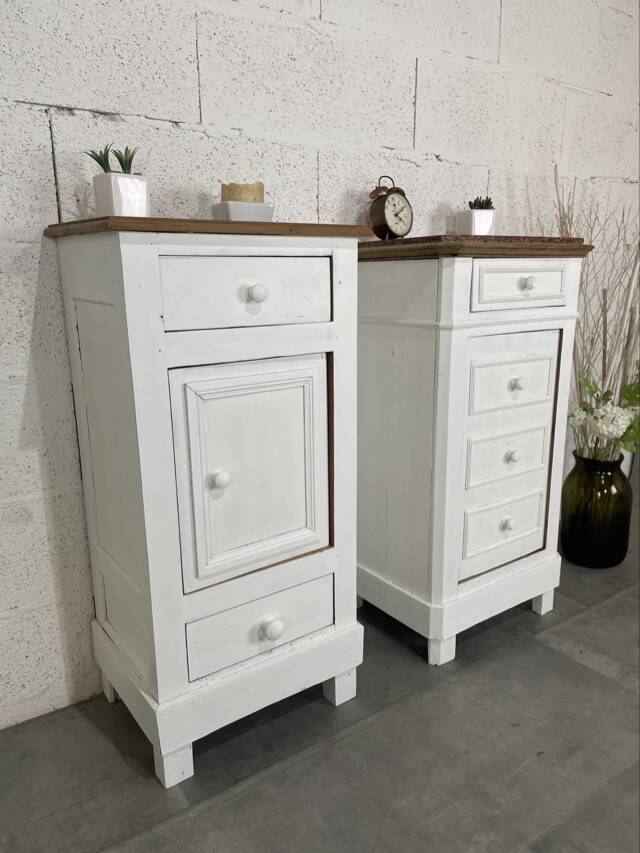 Pair of old bedside tables