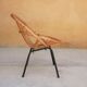 Vintage chair in rattan feet metal