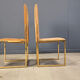 Vintage brass and alcantara dining chairs by Belgochrom, 1970s