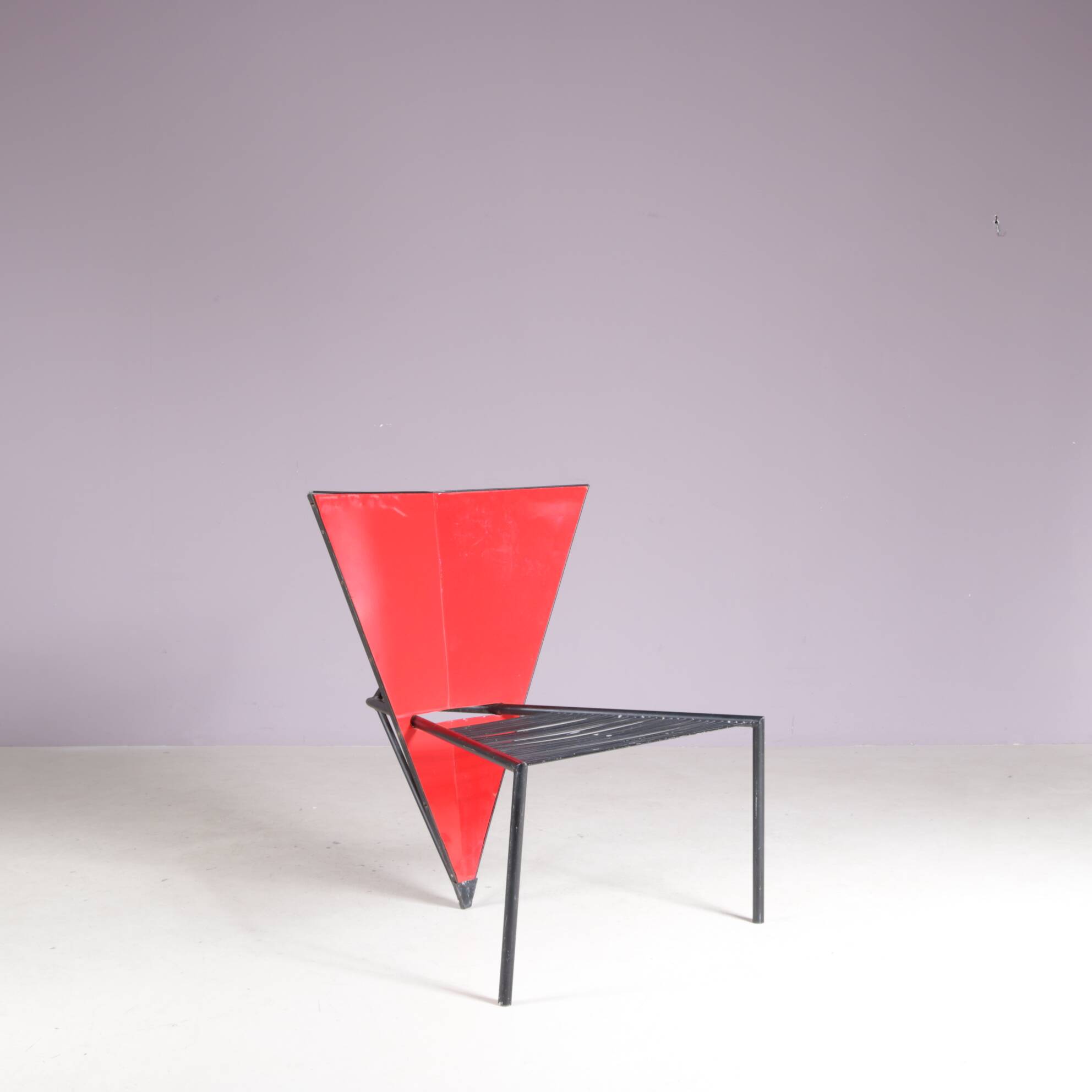 1980s Post modern chair red/black Netherlands