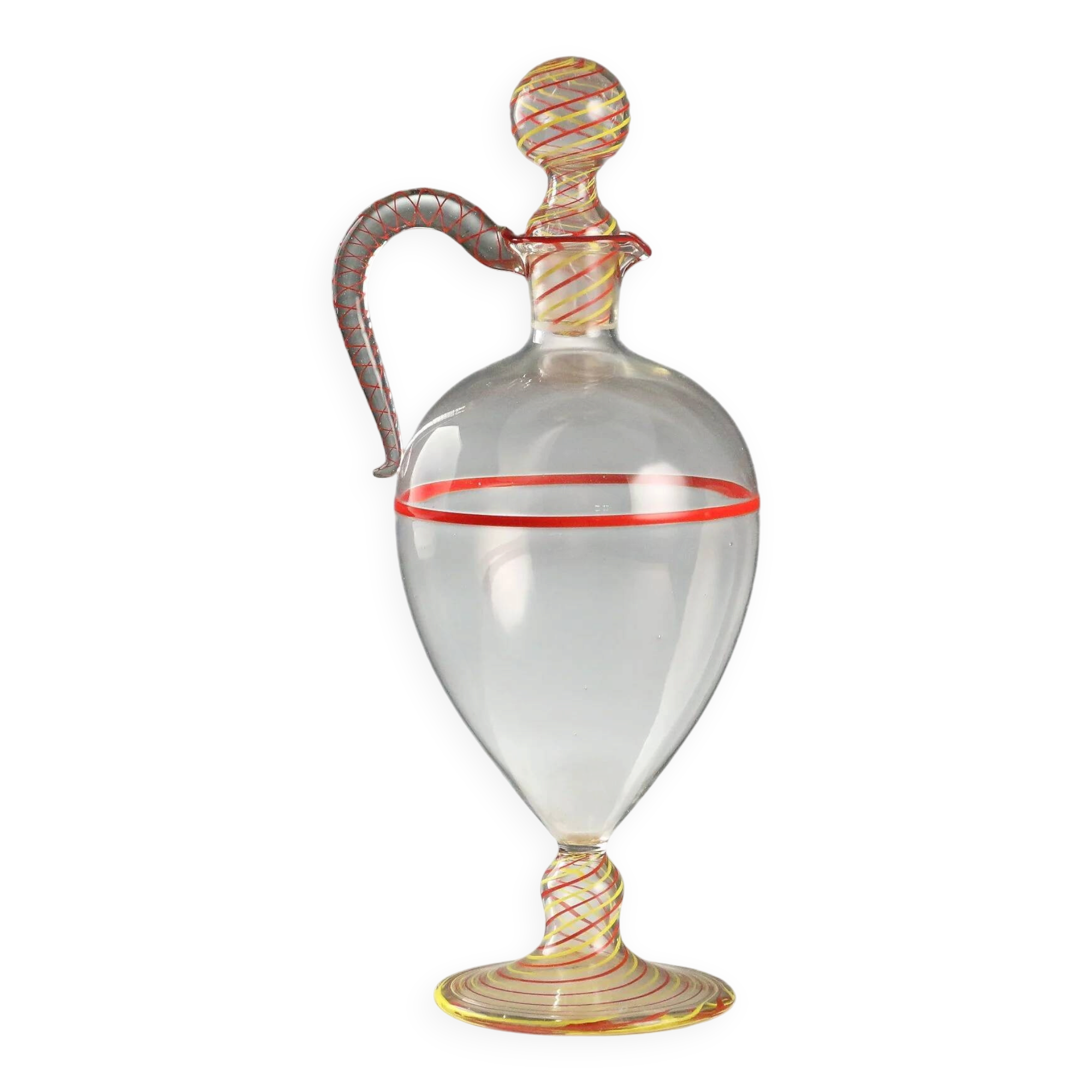 Antique blown glass carafe, Murano manufacture, Italy, 20th century