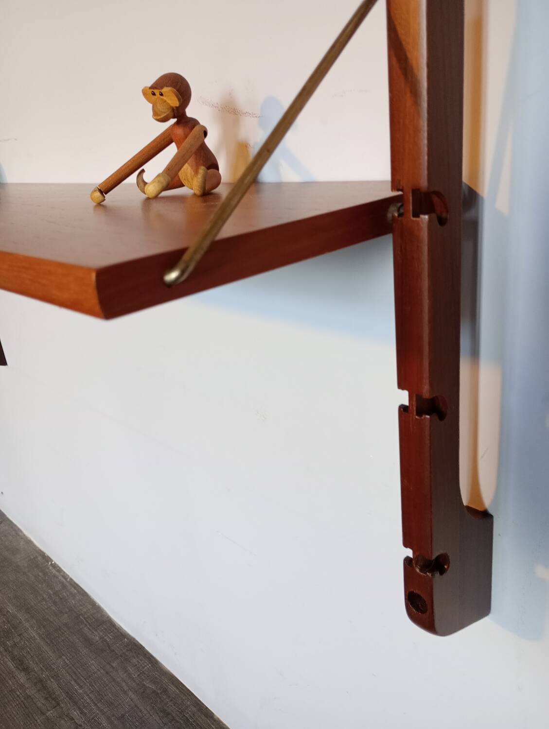 Ergo wall-mounted teak shelves, Vintage Scandinavian 1960s