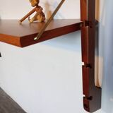 Ergo wall-mounted teak shelves, Vintage Scandinavian 1960s