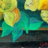 Still life painting, lemonade, signed