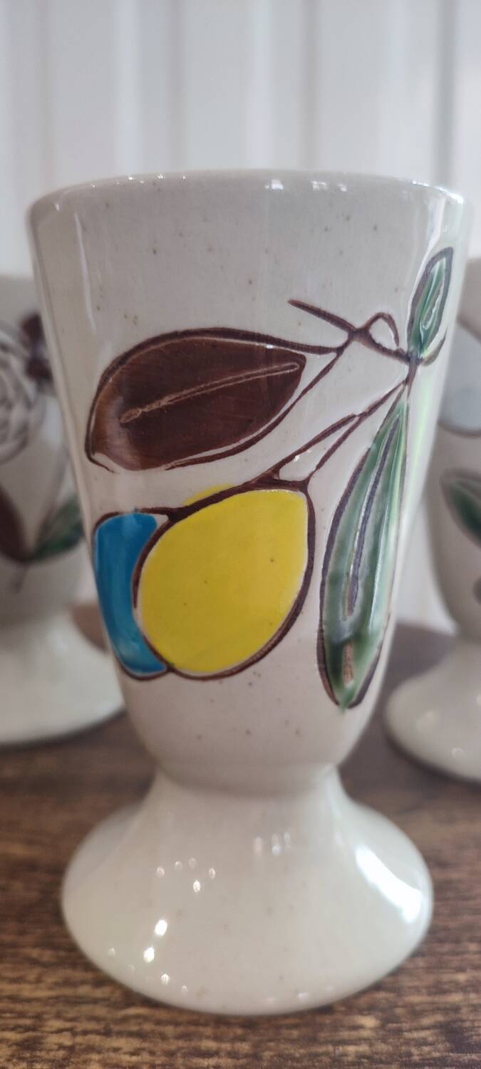 Mazagrans Mugs X 4 in glazed stoneware from the 70s