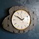 Vintage clock formica silent wall clock "FFR black gold"